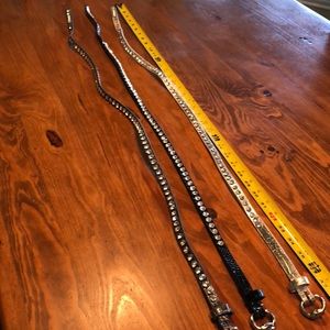 Leather crystal belts